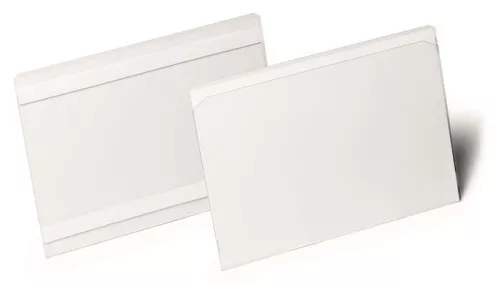 Logisztikai zseb, A5, fekvő, DURABLE "HARD COVER", öntapadó csíkkal, átlátszó