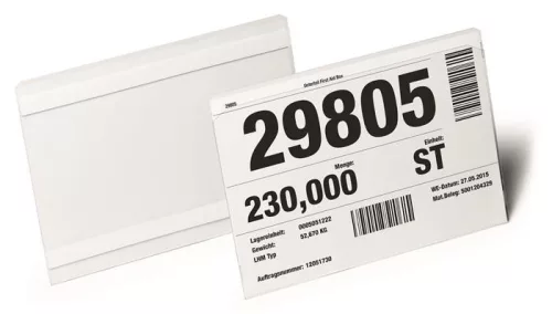 Logisztikai zseb, A5, fekvő, DURABLE "HARD COVER", öntapadó csíkkal, átlátszó