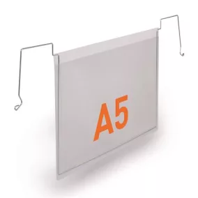   Logisztikai zseb, zsebdróttal, A5, fekvő, PP, DURABLE "HARD COVER", átlátszó