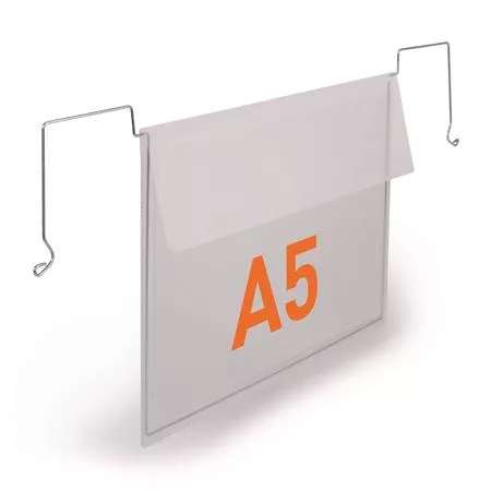 Logisztikai zseb, A5, fekvő, DURABLE, dróttal, áttetsző