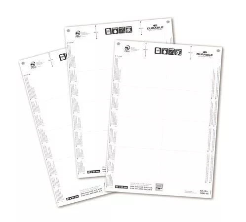 Betétlap, 60x90 mm, DURABLE, fehér