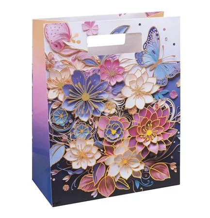 Ajándéktáska, 26x32,5x10 cm, DONAU "Home" vegyes minta