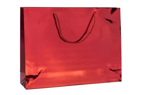 Ajándéktáska, zsinórfüles, 40x30x10 cm, DONAU "Home", vegyes metál színek