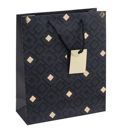 Ajándéktáska, zsinórfüles,  25x30x10cm, DONAU "Home", vegyes minta