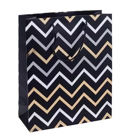 Ajándéktáska, zsinórfüles, 25x30x10 cm, DONAU "Home", vegyes minta