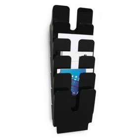   Prospektustartó, fali, álló, A4, DURABLE "FLEXIPLUS 6", fekete