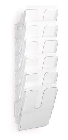 Prospektustartó, fali, álló, A4, DURABLE "FLEXIPLUS 6", áttetsző