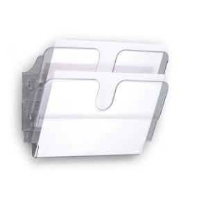   Prospektustartó, fali, fekvő, A4, DURABLE "FLEXIPLUS 2", áttetsző