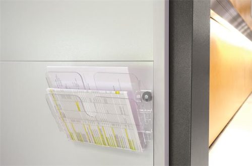 Prospektustartó, fali, fekvő, A4, mágneses, DURABLE "FLEXIPLUS 2", áttetsző