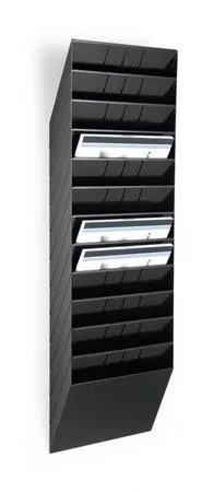 Prospektustartó, fali, fekvő, A4, DURABLE "FLEXIBOXX 12", fekete
