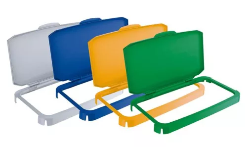 Nyitható tető, 60 l-es szemeteshez, műanyag, DURABLE "Durabin®", sárga