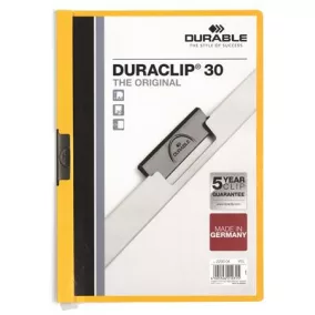   Gyorsfűző, klipes, A4, DURABLE "DURACLIP® 30", sárga