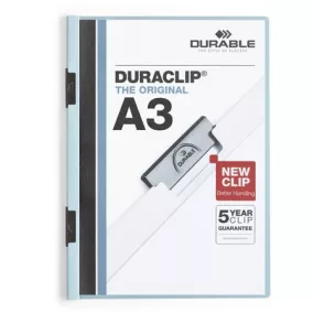   Gyorsfűző, klipes, A3, DURABLE "DURACLIP® 60", kék