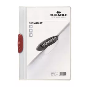   Gyorsfűző, klipes, A4, DURABLE "Swingclip® 30", piros