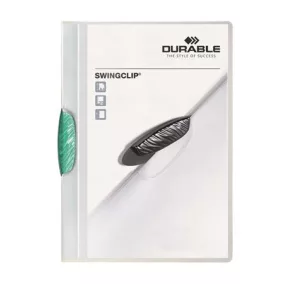   Gyorsfűző, klipes, A4, DURABLE "Swingclip® 30", sötétzöld