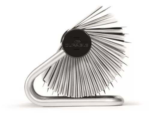 Névjegykártyatartó, fém, 400 db-os, forgatható, fekvő, DURABLE, "VISIFIX®", ezüst