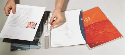 Prezentációs mappa, PP, A4, lefűzhető, DURABLE, áttetsző