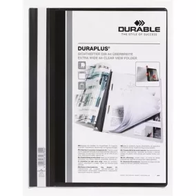   Gyorsfűző, A4, széles, panorámás, DURABLE "DURAPLUS®", fekete