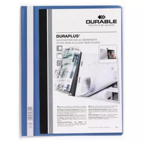   Gyorsfűző, A4, széles, panorámás, DURABLE "DURAPLUS®", kék