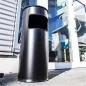  Tűzálló szemetes, kerek, hamutartóval, DURABLE "Safe", fekete
