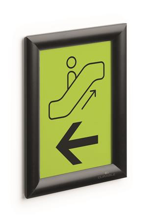 Posztertábla, fali, A5, alumínium keret, DURABLE, fekete