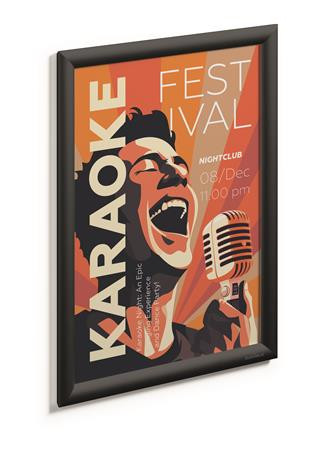 Posztertábla, fali, A3, alumínium keret, DURABLE, fekete