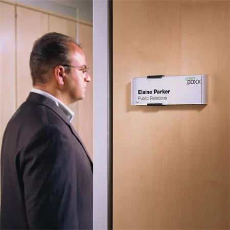 Információs tábla, 149x52,5 mm, DURABLE "INFO SIGN", ezüst
