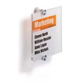   Információs tábla, 148x148 mm, DURABLE "Crystal Sign®", áttetsző