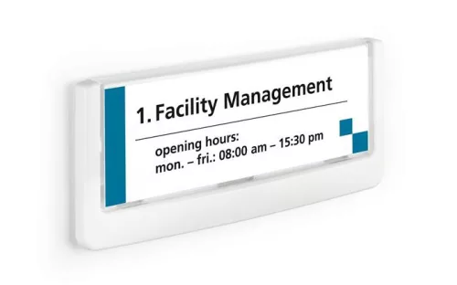 Információs tábla, 149x52,5 mm, DURABLE "CLICK SIGN", fehér