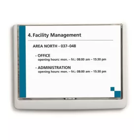   Információs tábla, 210x148,5 mm, DURABLE "CLICK SIGN", fehér