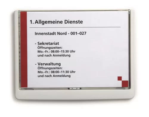 Információs tábla, 210x148,5 mm, DURABLE "CLICK SIGN", fehér