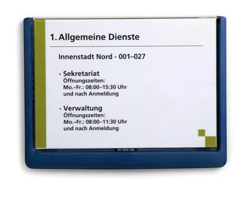 Információs tábla, 210x148,5 mm, DURABLE "CLICK SIGN", kék