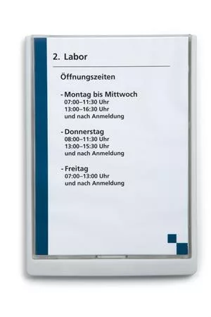 Információs tábla, 210x297 mm, DURABLE „CLICK SIGN”, fehér