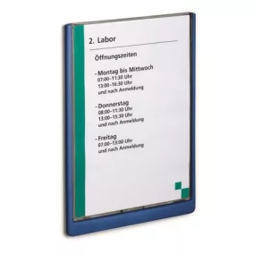   Információs tábla, 210x297 mm, DURABLE „CLICK SIGN”, kék