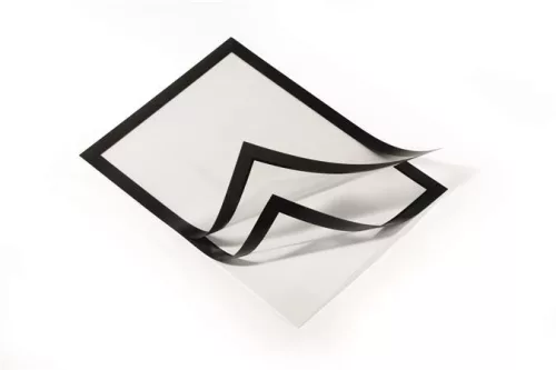 Infokeret, A5, öntapadó háttal, mágneses előlappal, DURABLE "DURAFRAME", ezüst-fekete