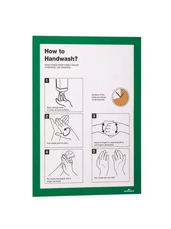 Infokeret, A4, öntapadó háttal, DURABLE "DURAFRAME®", zöld