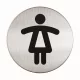 Információs tábla, rozsdamentes acél, DURABLE "Női WC"