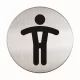 Információs tábla, rozsdamentes acél, DURABLE "Férfi WC"