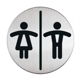   Információs tábla, rozsdamentes acél, DURABLE "Női-Férfi WC"