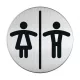 Információs tábla, rozsdamentes acél, DURABLE "Női-Férfi WC"