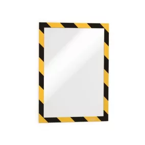   Infokeret, A4, öntapadó háttal, DURABLE "DURAFRAME SECURITY", sárga-fekete