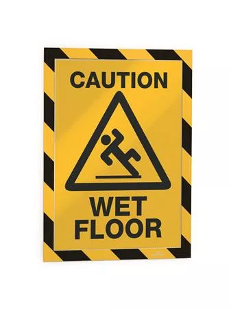 Infokeret, A4, öntapadó háttal, DURABLE "DURAFRAME SECURITY", sárga-fekete