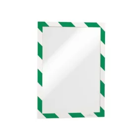   Infokeret, A4, öntapadó háttal, DURABLE "DURAFRAME SECURITY", zöld-fehér
