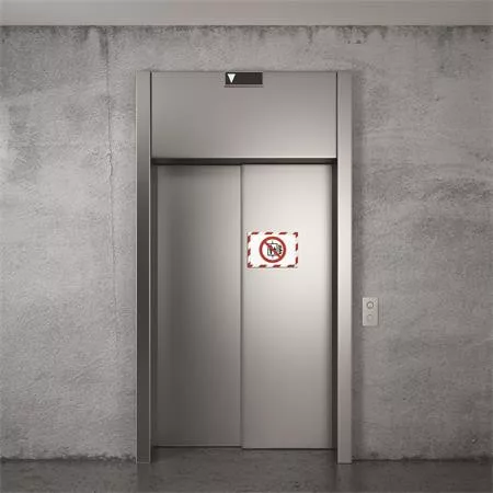 Infokeret, A4, öntapadó háttal, DURABLE "DURAFRAME SECURITY", piros-fehér