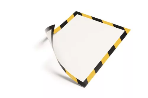 Infokeret, A4, mágneses, DURABLE "DURAFRAME® MAGNETIC SECURITY", sárga-fekete