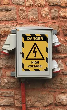 Infokeret, A4, mágneses, DURABLE "DURAFRAME® MAGNETIC SECURITY", sárga-fekete