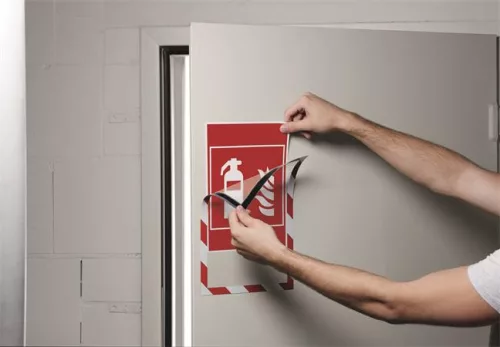 Infokeret, A4, mágneses, DURABLE "DURAFRAME® MAGNETIC SECURITY", piros-fehér