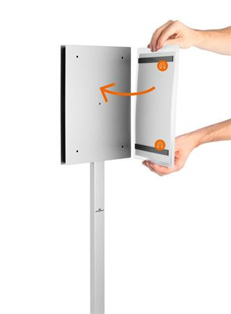 Padlóállvány, kültéri, A4, DURABLE "INFO STAND", antracit-szürke