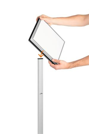 Padlóállvány, kültéri, A4, DURABLE "INFO STAND", antracit-szürke