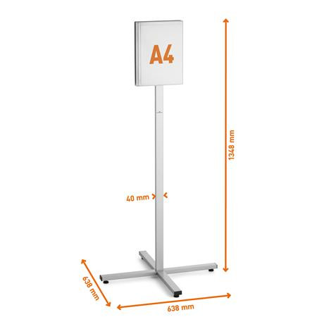 Padlóállvány, kültéri, A4, DURABLE "INFO STAND", antracit-szürke